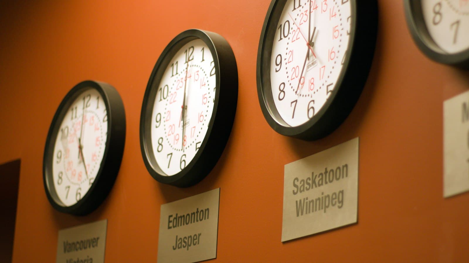 A round analog wall clock.
